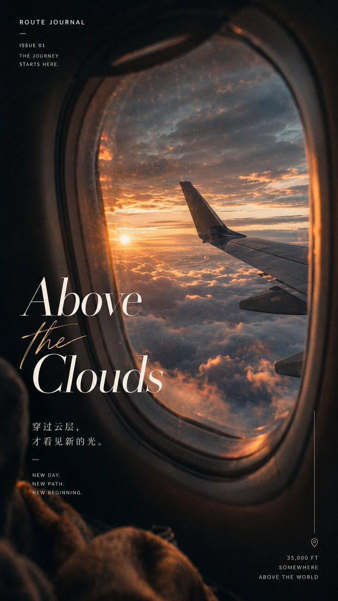 请生成一张「旅途窗口叙事海报」。