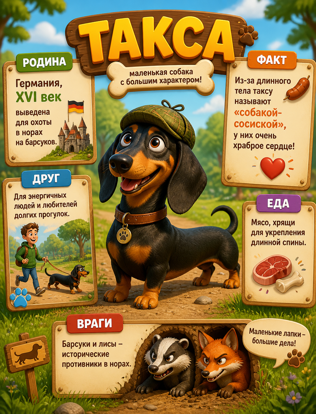 Детская инфографика-энциклопедия в стиле 3D Pixar. В цент...