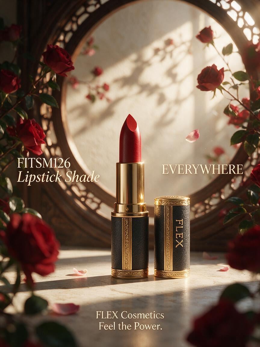 Create a premium luxury editorial cosmetic advertisement ...