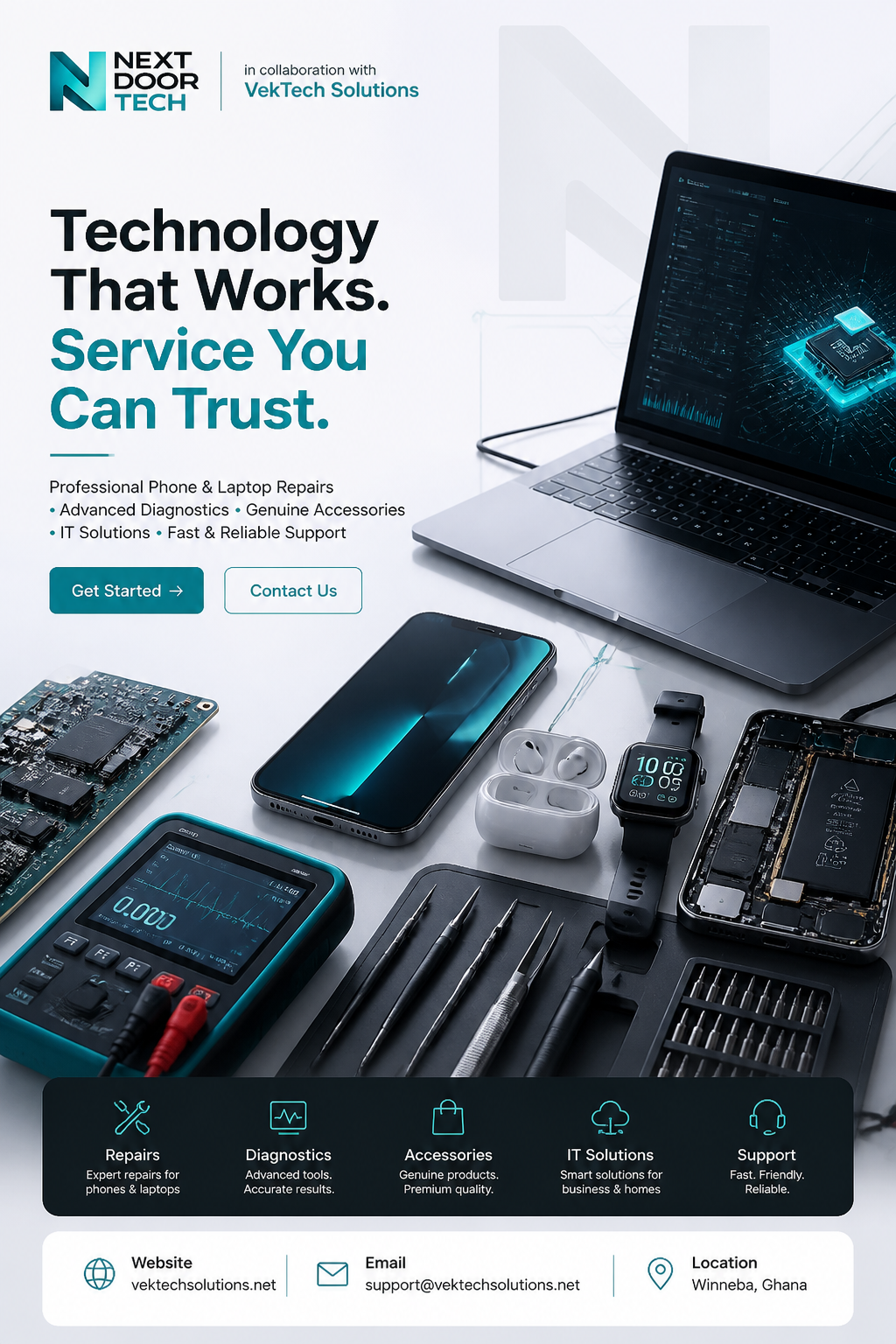 Premium Website Hero Poster Prompt – VekTech SolutionsPro...