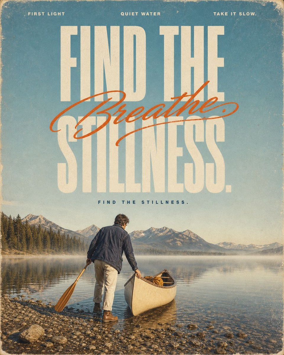 4:5 vintage outdoor editorial poster: