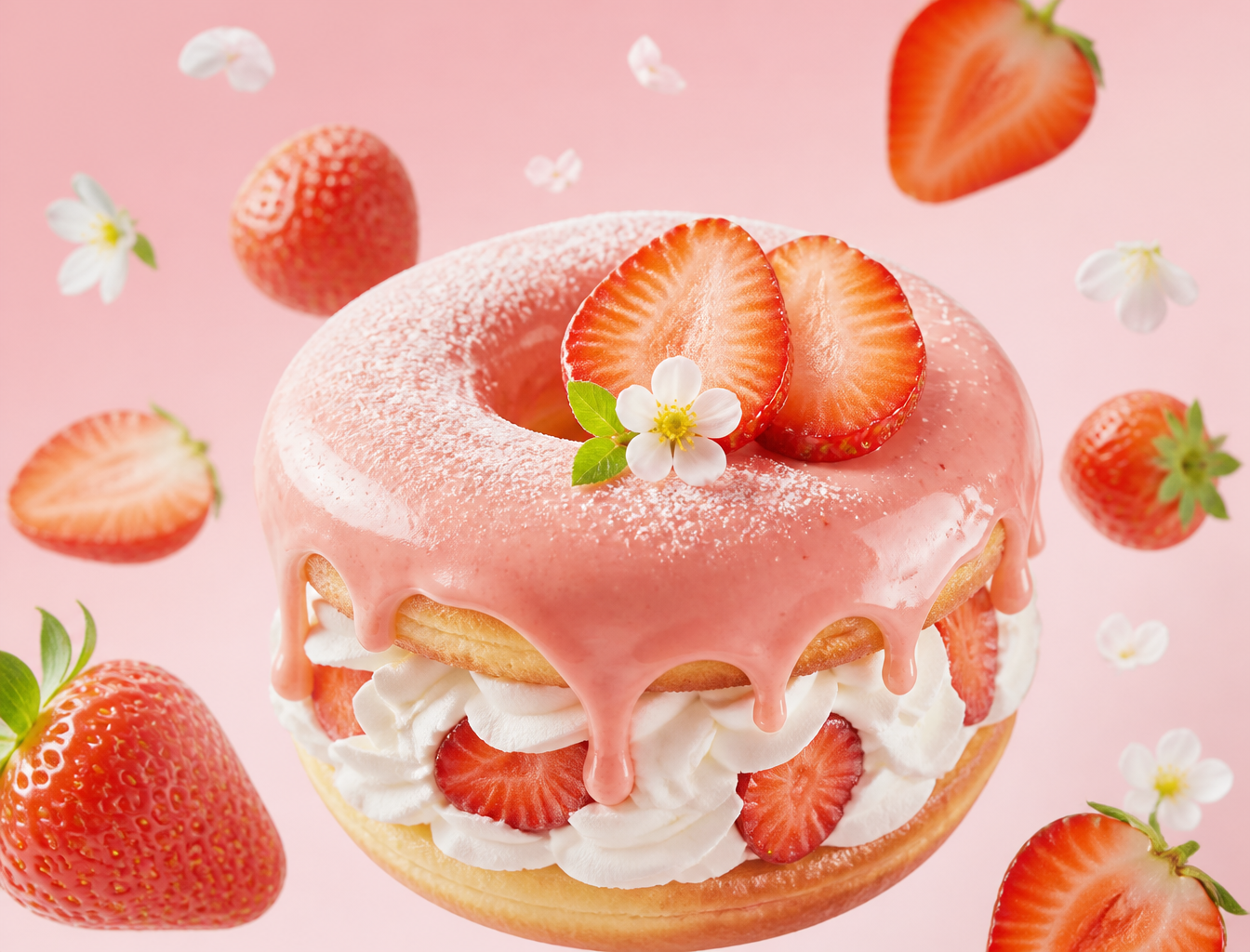 DONAT makanan penutup {FRUIT} yang hiper-realistis, kompo...