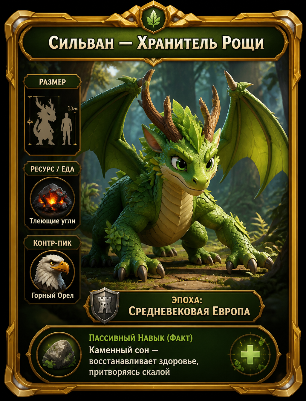 Игровая карточка персонажа (MOBA Hero Card) в стиле Pixar...