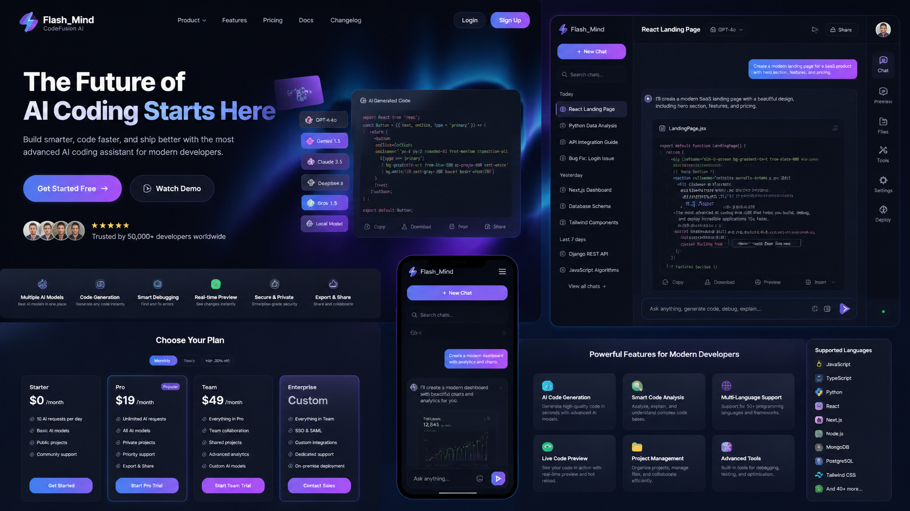 Project Name "Flash_Mind"CodeFusion AIObjectiveBuild a pr...