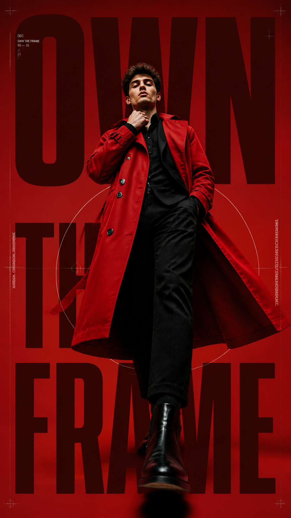 A premium 9:16 luxury editorial fashion advertising poster.