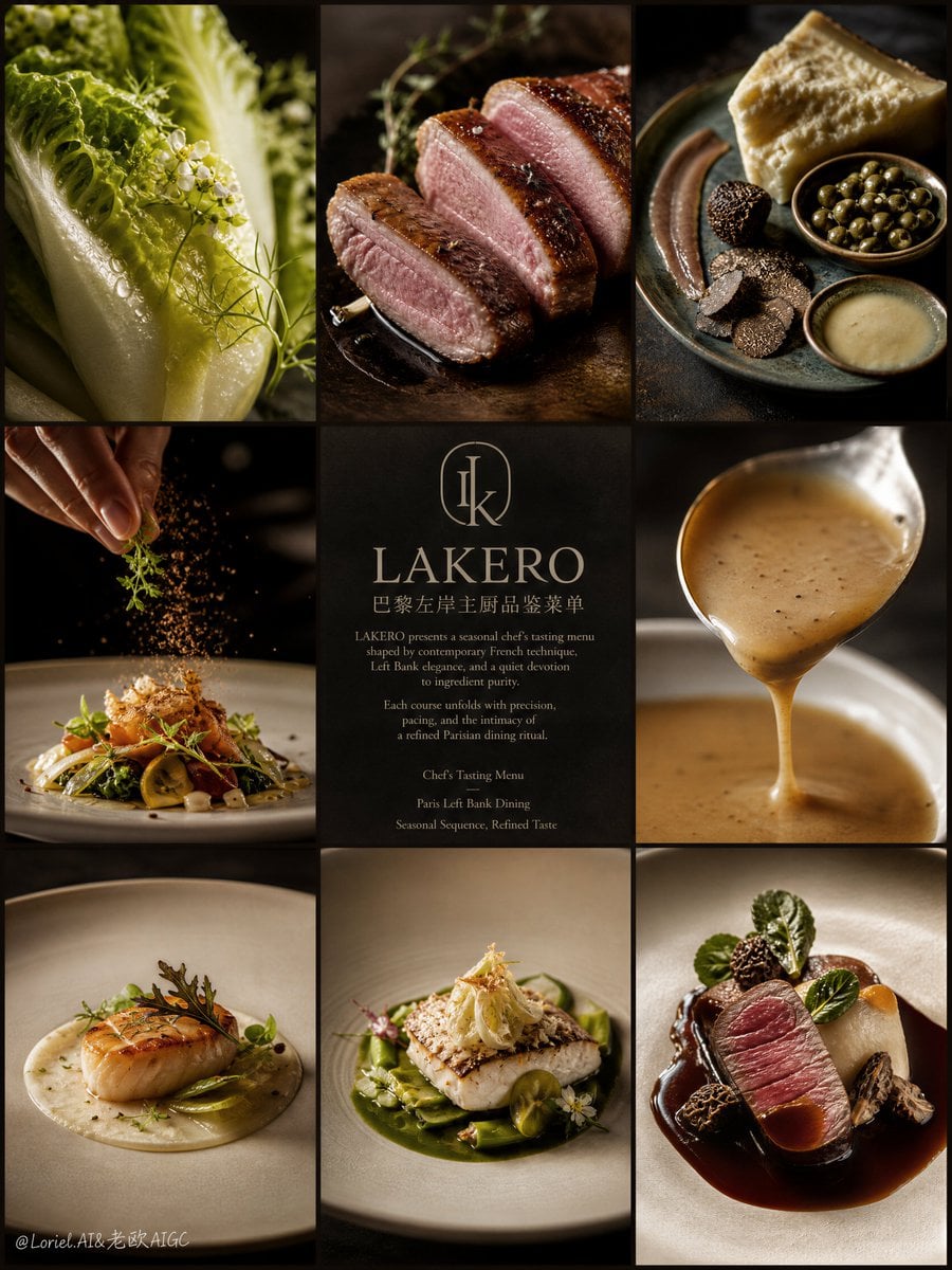 Create an ultra-premium 3x3 editorial poster for LAKERO, ...