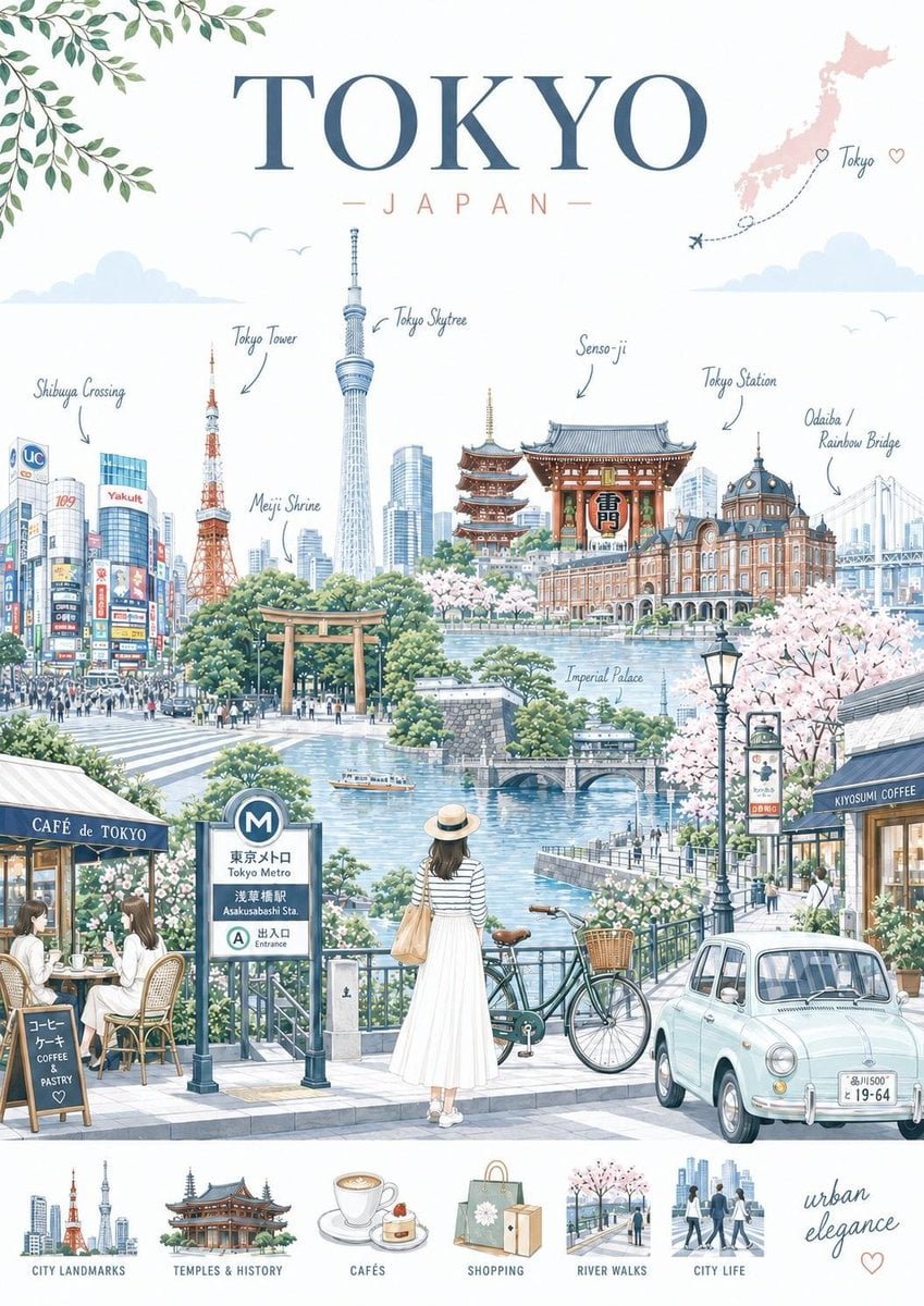 Create a sophisticated premium travel illustration of [Lo...