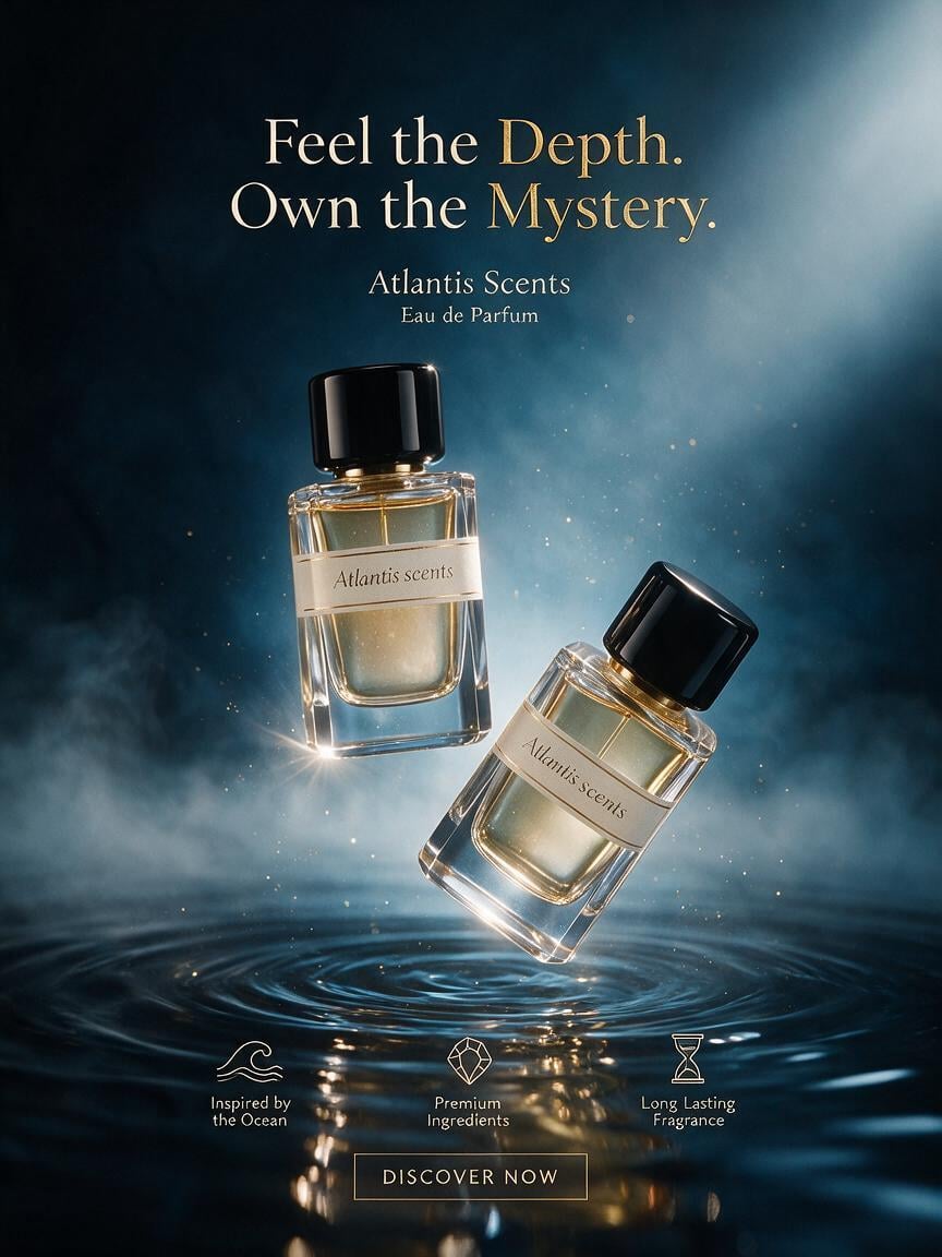 Create a luxury commercial fragrance advertisement using ...